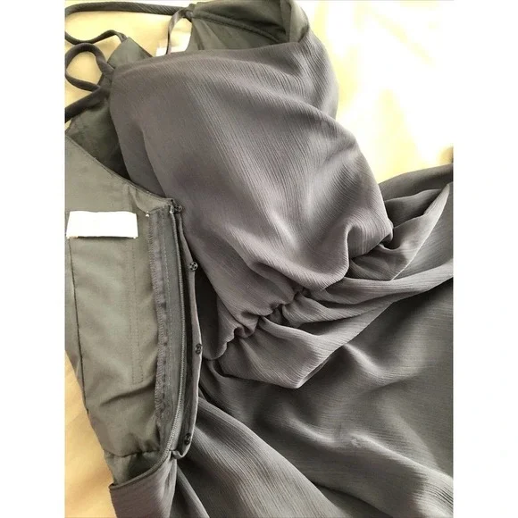 Kennedy Gray Prom Dress gown Green Spaghetti Straps Maxi 4 Elastic Waist - Picture 10 of 10